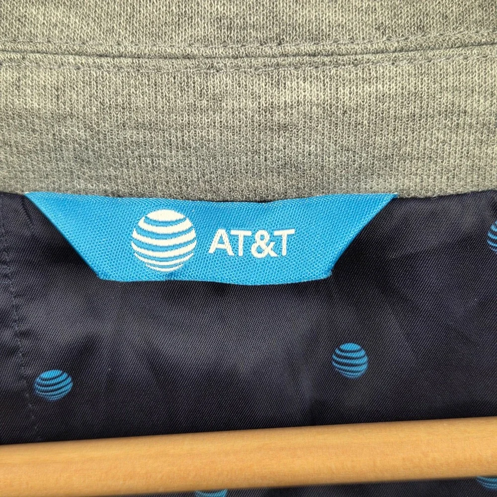 AT&T Blazer Jacket‎ Knit Men's XXL 2XL Gray Embroidered Logo Employee Workwear